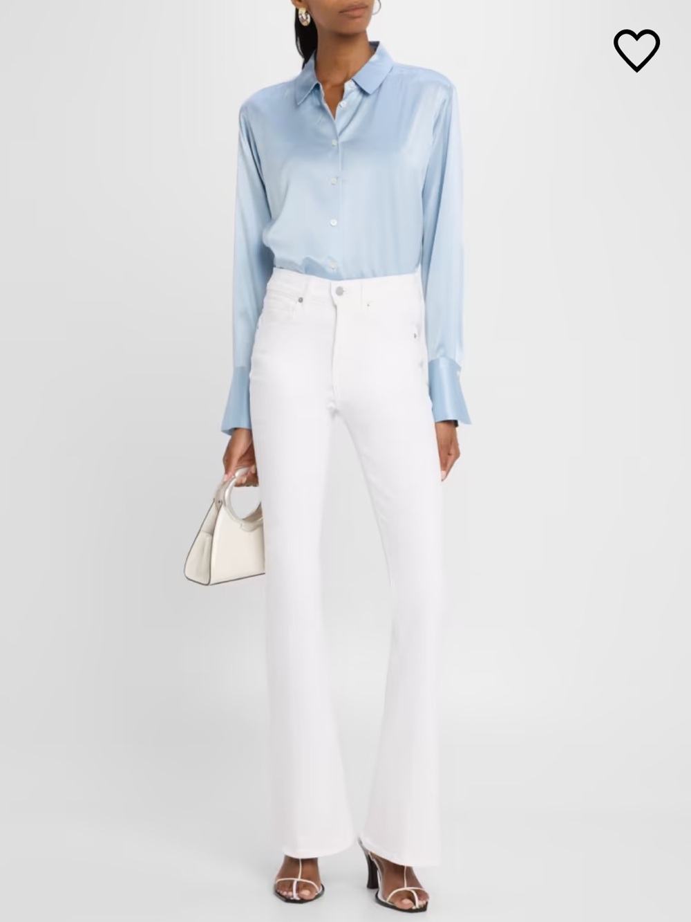 Veronica Beard Beverly High-Rise Skinny Flare Jeans in White 27